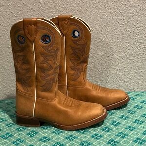 Justin Boots Tan Kids Western Pull-On Cowboy Boots